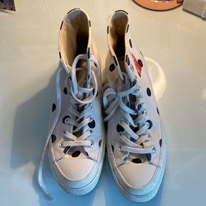 Converse play comme des garçons polka dot high tops
